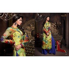 2005 YELLOW AND BLUE SENORA BY MASKEEN MAISHA WEDDING WEAR SALWAR SUIT